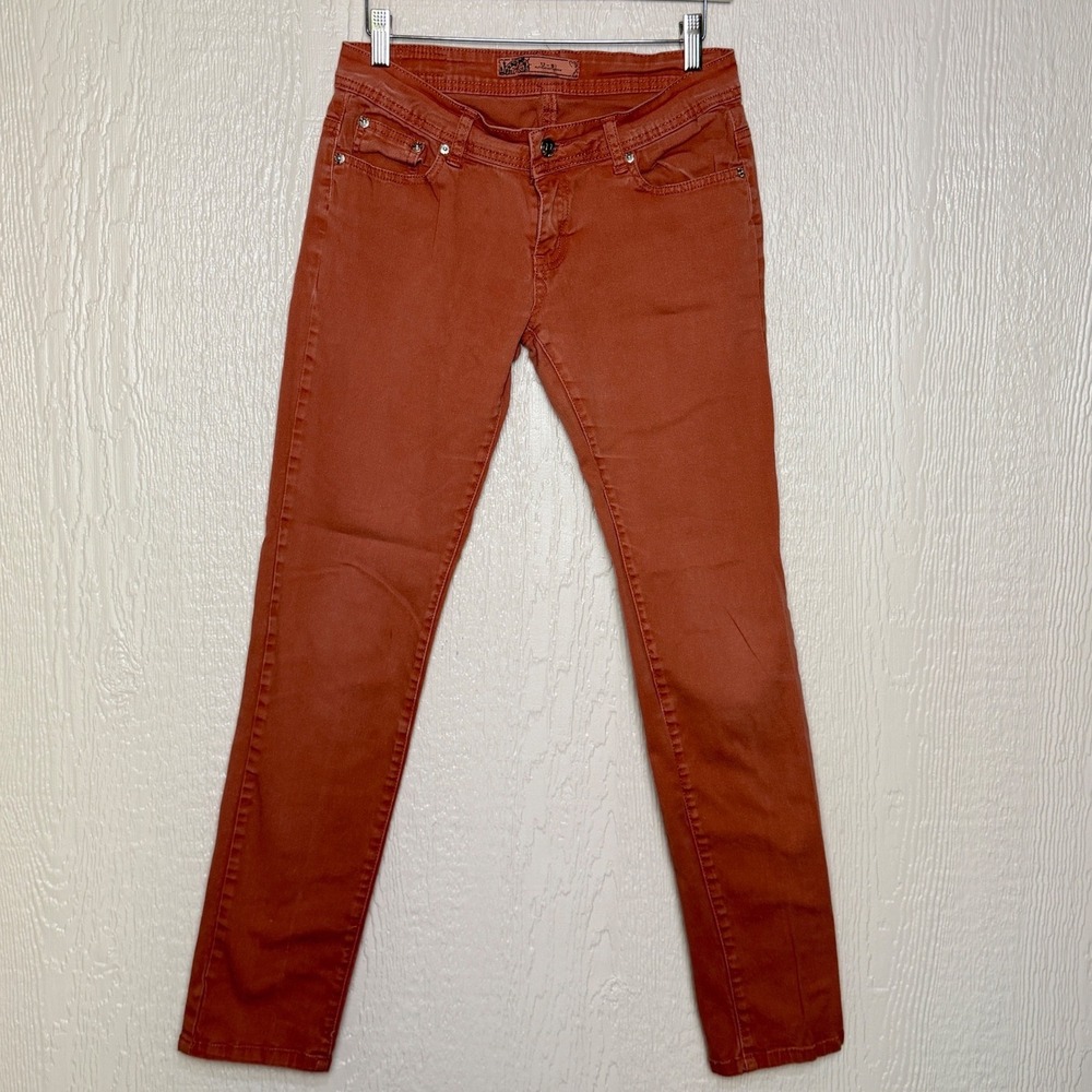 U-51 Authenticated Denim Y2K Burnt Orange Skinny Jeans Low Rise Stretch Size 7/8